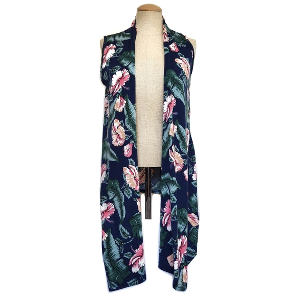 Urban Coco Floral High Low Kimono Vest Small - Picture 12 of 12